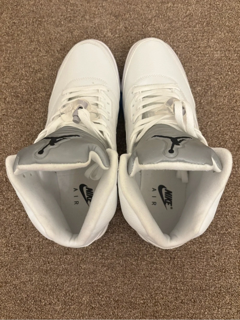 Air jordan 5 white metallic brand new  with box